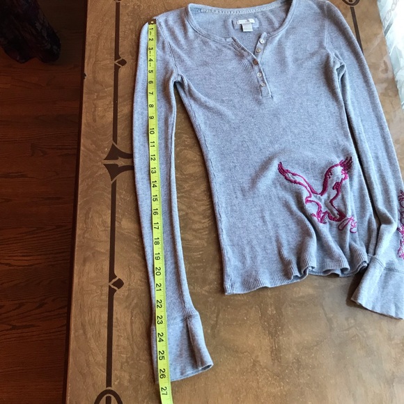 American Eagle AEO Long Sleeve Henley 💘 Small - Picture 7 of 8